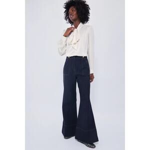 Tuckernuck Dark Indigo Wide-Leg Flare Jeans